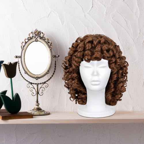 Leeven 1 Pack Foam Wig Head Stand for wigs Female Styrofoam Mannequin Head Wig Display for Style, Model, Display Hair, Hats, Hairpieces, Mask , Salon and Travel