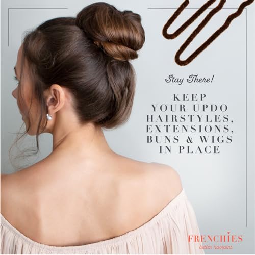 Frenchies Velvet Coated Bobby Pins, Non-Slip, 20 Count, Brown