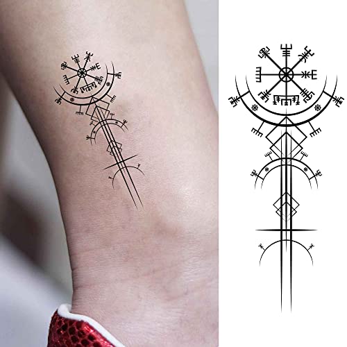 Viking Vegvisir Compass Temporary Tattoos - 6 Sheets