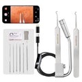Visual Blackhead Remover Tweezers with Camera - 20x Magnification Pimple Popper Tweezers, with 2* Curved Comedone Extractor, Professional Pimple Acne Blemish Removal Tools Kit (6 Pcs Kit)