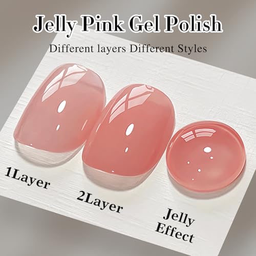 15ML Jelly Gel Polish - Translucent Baby Nude Pink for Nail Art