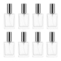 8Packs 15ml Clear Empty Perfume Bottle with Silver Caps Glass Fine Mist Atomizer Spray Bottles Refillable Mini Fragrance Glass Bottles for Cleaning, Essential Oil, Liquid