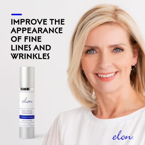 Elon Daily Facial Moisturizer for Women - Hyaluronic Acid Moisturizer w/Coconut Oil & Jojoba Oil ? Reduce Signs of Fine Lines & Wrinkles - Suitable for All Skin Types (1.7 Oz)