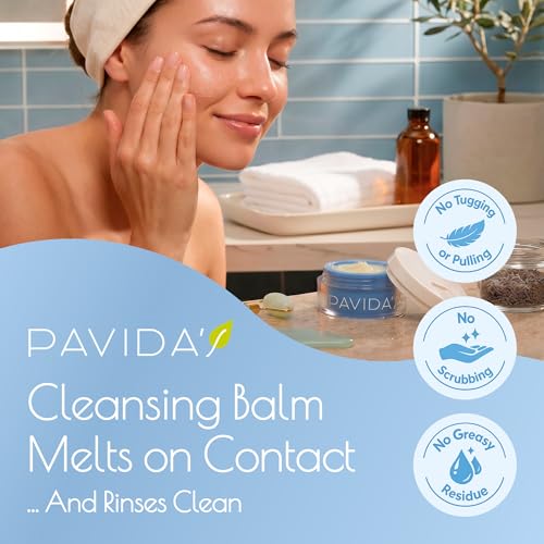 PAVIDA'S Cleansing Balm Makeup Remover - Vegan & PEG-Free, 1.7 Oz