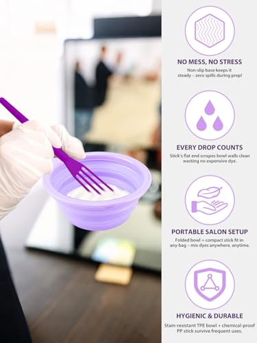 19-Piece Hair Dye Kit with Brush, Bowl & Clips - DIY Hair Bleach