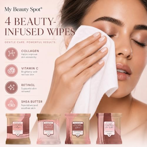My Beauty Spot Cleansing Facial Wipes 4 Pack - 120 Makeup Remover Wipes