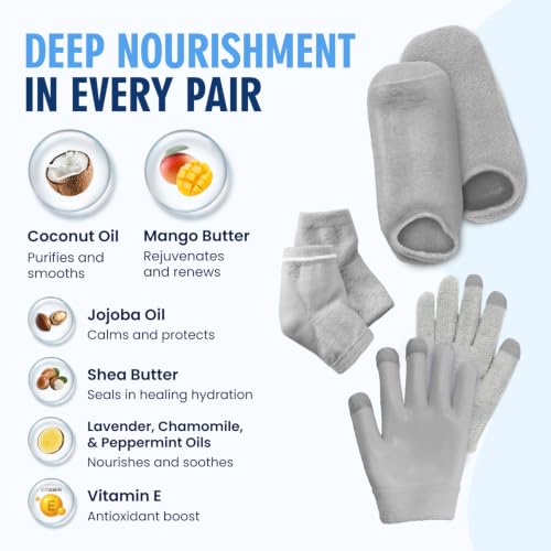 Dr. Frederick's Gel Socks & Gloves Trio - Moisturizing Spa Set