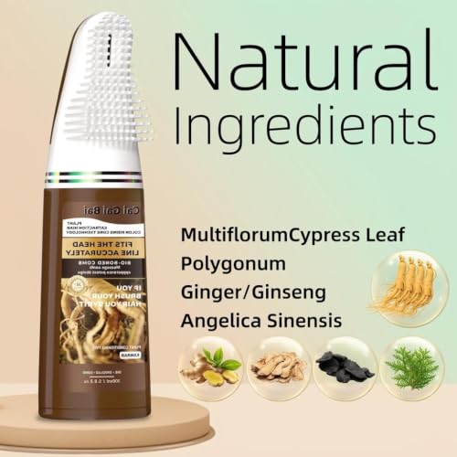 Black Semi-Permanent Hair Dye Comb Applicator Natural Plant Extracts No-Mix Ammonia-Free Grey Coverage
