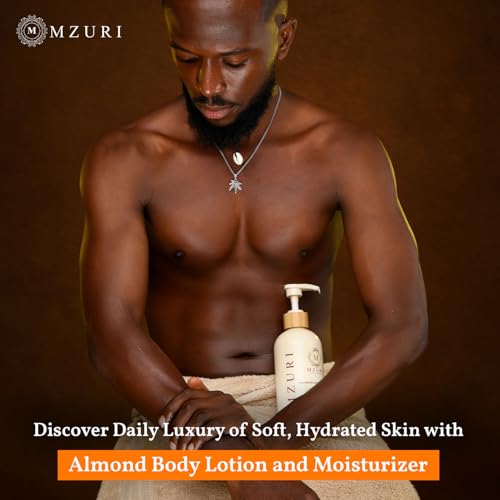 MZURI Body Lotion & Moisturizer ? Sweet Almond Oil | Lightweight, Fast-Absorbing Hydrating Body Lotion for Dry, Sensitive Skin | Paraben-Free Daily Body Care for Women & Men | 16 fl oz