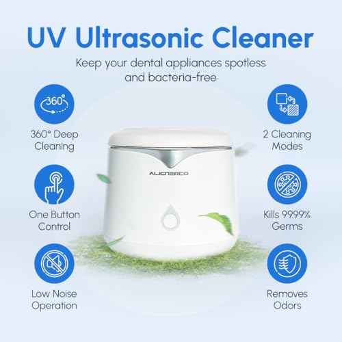 AlignerCo Ultrasonic Retainer Cleaner Machine ? 45kHz Deep Cleaning ? 200ml Capacity ? Dental Aligner & Denture Cleaner ? Chemical Aligner Cleaner wihout Chemicals ? Dual Cleaning Modes