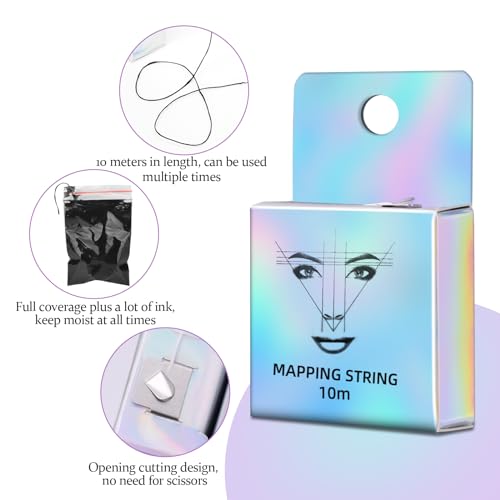 ATOMUS Eyebrow Mapping String 6 Pack - 10m Pre-Inked Microblading Thread