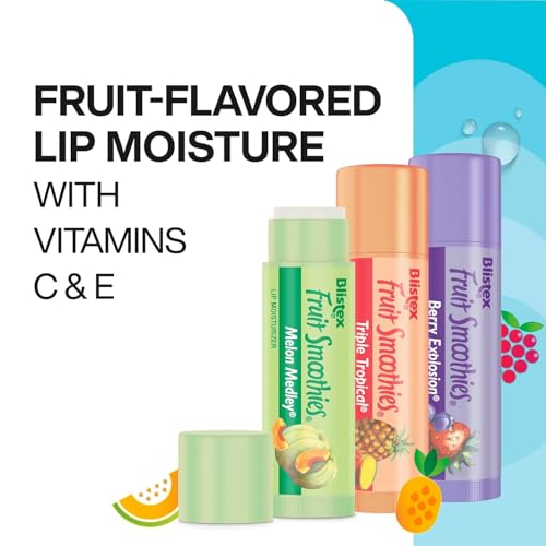 Blistex Fruit Smoothies Lip Moisturizers 3 Sticks 0.10 oz each Pack of 2