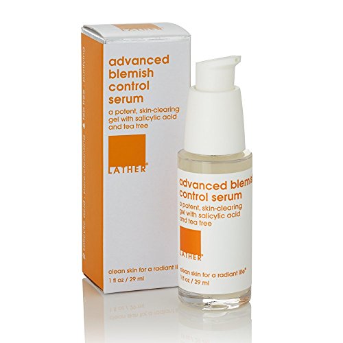 LATHER AHA + BHA Exfoliating Serum - Face Serum With Salicylic Acid & Lactic for Whole Face or Spot Treatment - Gentle on Oily & Acne Prone Skin - Oil Free - 1 Fl Oz