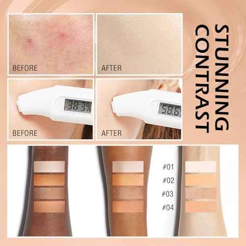 BB Cream Skin Tinted Foundation Makeup,Concealer Full Coverage Lightweight Matte Foundation with Brush,Evens Skin Tone,Oil Control Cover Flaws,Natural Finish for All Skin Types,Vegan - Natural Beige