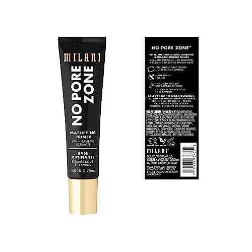 Milani Face Primer for Makeup - No Pore Zone Mattifying Primer with Lily & Bamboo Extract for a Matte Finish, 1.0 Fl. Oz