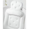 Bath Pillows for Tub, Comfortable Bathtub Cushion for Head and Neck with Soft 3D Mesh Fabric and 54 Non-Slip Suction Cups, Relaxing Tub and Shower Accessories Spa Gift White Standard