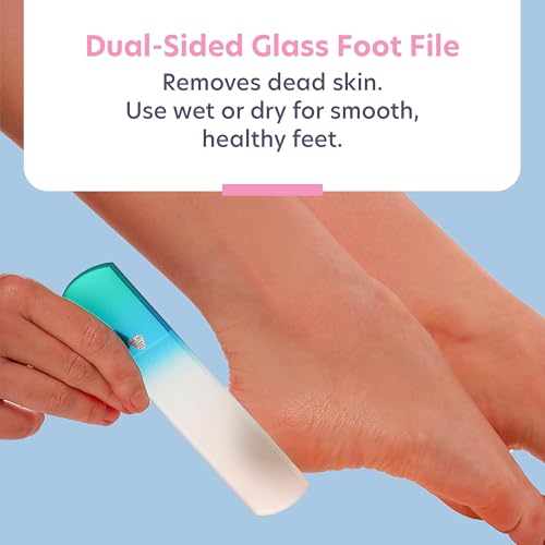 Czech Glass Nail Care Set: Foot File, Nail Files & Cuticle Pusher