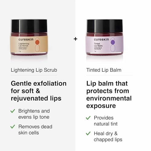 Lip Scrub and Tinted Lip Balm Set for Men and Women - Moisturizing & UV Protection