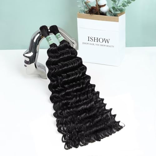 ISHOW Virgin Human Braiding Hair 24 Inch Deep Wave