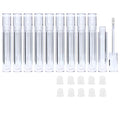 Lip Gloss Tubes with Wand Empty, 10 Pack 5ml Transparent Lip Gloss Containers, Clear Crystal Lip Gloss Tubes with Rubber Stoppers for DIY Lip Gloss