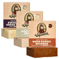 Dr. Squatch Natural Bar Soap for Men - Cold Process Soap with No Harsh Chemicals - Wood Barrel Bourbon, Birchwood Breeze & Eucalyptus Greek Yogurt (5 oz, 3-Pack)