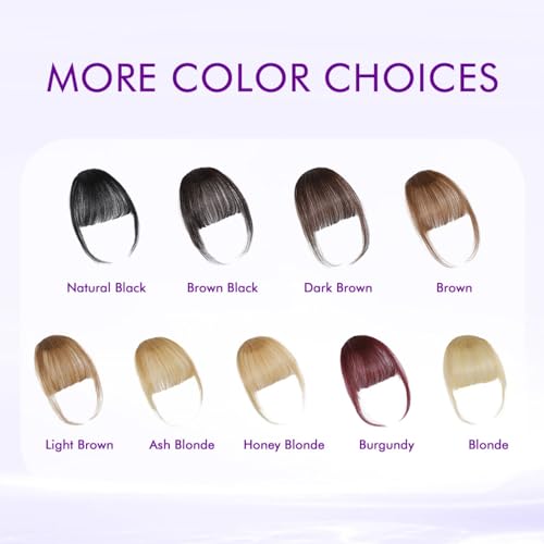Clip-in Bangs 100% Human Hair Extensions - Natural Black Fringe