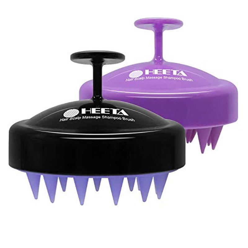 HEETA Scalp Massager Hair Growth Brush 2-Pack - Silicone Exfoliating Shampoo Scrubber for All Hair Types