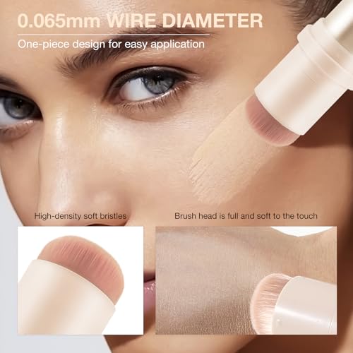 Full Coverage Concealer with Brush, Dual Ended Foundation Makeup Stick, Long Lasting and Waterproof, Hydrating Lightweight Concealer Pencil for a Flawless Look