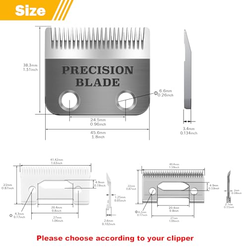 Precision Clipper Replacement Blade, Compatible with Wahl Clippers 2 Holes Adjustable Hair Home Trimmer Parts Blades, Pack of 2