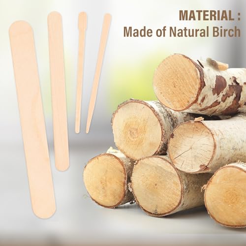 500pc Wood Waxing Sticks Assorted Sizes - Professional Hair Removal