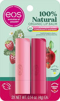 Pomegranate Raspberry & Strawberry Sorbet Lip Balm Set - 2-Pack, All-Day Moisture, Natural & Organic, Sensitive Skin