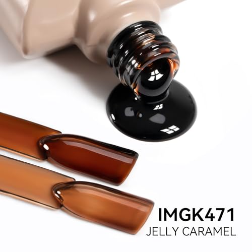 MAYCHAO Jelly Sheer Gel Nail Polish - Translucent Amber Tortoise (15ml)