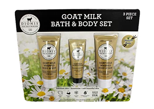 Dionis Goat Milk Bath & Body Set - 3 Piece Vanilla Bean