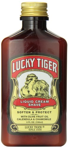 Lucky Tiger Liquid Shaving Cream with Olive Oil & Chamomile - 5 Fl Oz Men’s Grooming