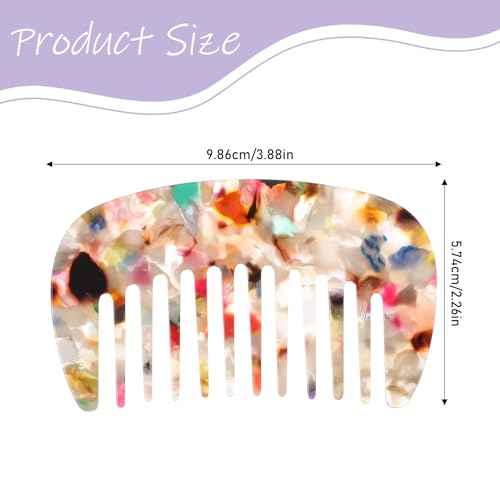 Travel Comb Mini Detangling Combs For Women Wide Tooth Combs Hair Pocket Comb 2pcs Anti-Static Small Acetate Hair Detangler Brush For Bangs Curly Wavy Long Hairs Daily Care Wet Dry