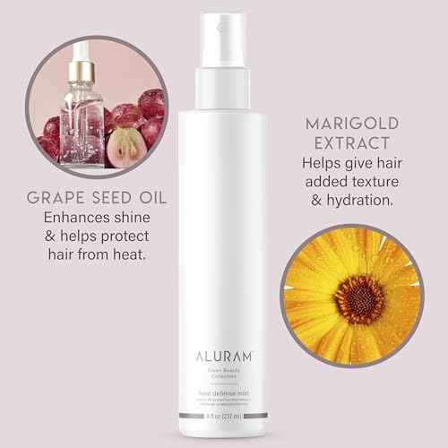 ALURAM Heat Defense Mist, Lightweight Nourishing & Detangling Thermal Protectant Spray For All Hair Types, 8 Fl Oz