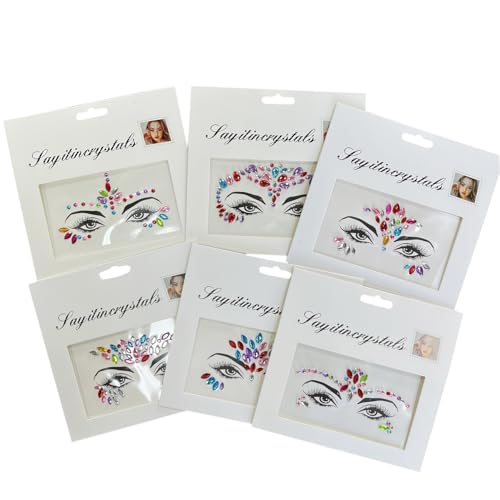 Diamond Acrylic Face Stickers for Kids – 6-Pack