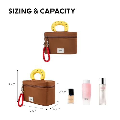 Large Capacity Travel Makeup Bag with Dividers Waterproof Cosmetic Organizer for Women