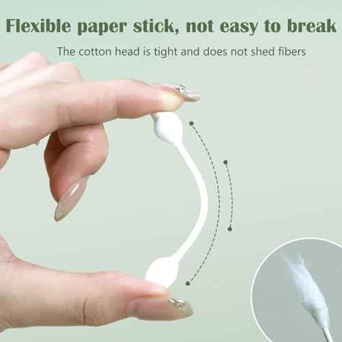 Safety Cotton Swabs with Large Tip 324PCS,Baby Cotton Buds With Natural Paper Stick For Newborn,Kids