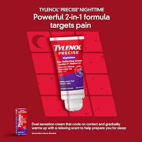Tylenol Precise Nighttime Pain Relieving Cream, Topical Relief with 4% Camphor & 1.25% Menthol for Fast Acting & Penetrating Joint & Muscle Pain Relief, Calming Scent for Relaxation, 4 oz