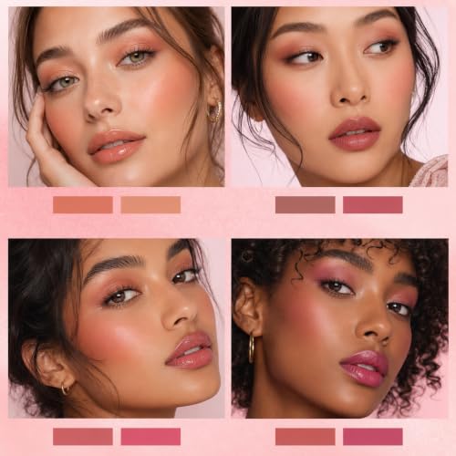 10-Color Blush Palette with 2 Brushes – All Skin Tones