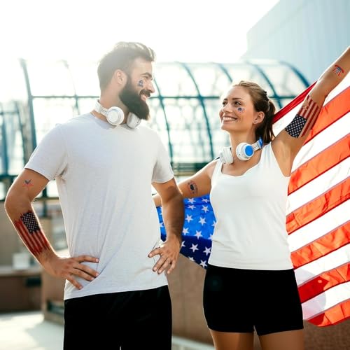 4th of July Temporary Tattoos - 8 Waterproof Sleeve Designs