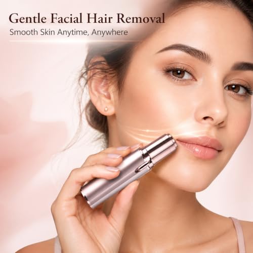 Shuangtong Champagne Facial Hair Remover for Women Painless USB Rechargeable Lipstick Size
