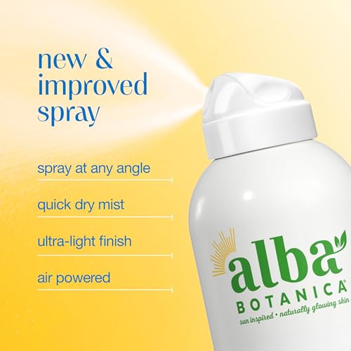 Alba Botanica Sunscreen Spray for Face and Body, Broad Spectrum SPF 50 Sunscreen, Hawaiian Coconut, Water Resistant and Biodegradable, 5 fl. oz. Bottle