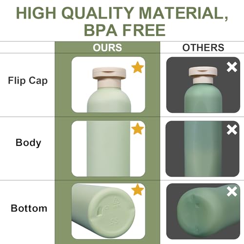 ASEVAT 13.5oz Travel Shampoo Bottles Set of 4 - Leak Proof