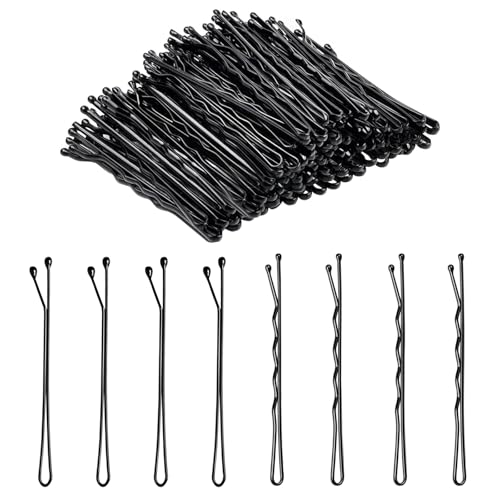 100 Pack Black Bobby Pins 2.2 Inch Hair Pins for Styling and Updos