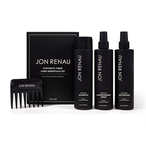 Jon Renau Synthetic Wig Care Kit - Shampoo, Conditioner, Detangler & Comb