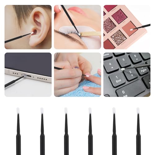 Tbestmax 3000 Pcs Micro Applicator Brush, Micro Swabs, Disposable Eye Lashes Mascara Wands for Eyelash Extension - Black