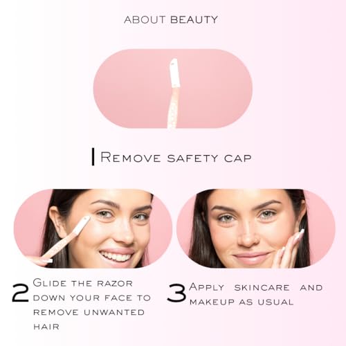 About Face Fuzz-Free Facial Razors - 18 Beauty Groomers for Hair Removal, Ideal for Shaving, Exfoliating, Dermaplaning and Brow Shaping, Japanese Steel Gently Removes Facial Hair