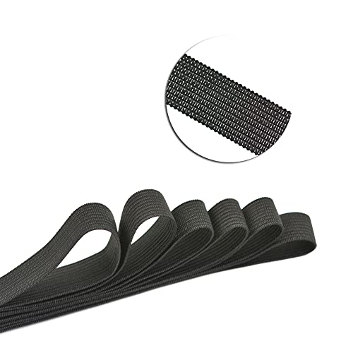 6PCS Black Elastic Bands for Wig Making Accessories Melting Band for Lace Wig Caps Making (1.5cm)